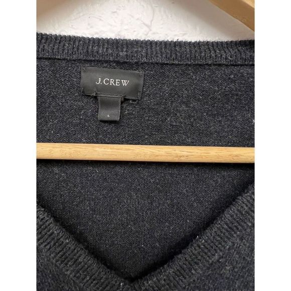 J Crew Sweater Small Mens 5% Cashmere Dark Blue / Grey V Neck Pullover - Picture 2 of 3